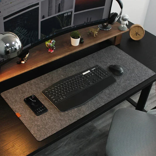 Large Wool Felt Desk Mat - Non-Slip Mouse Pad & Desk Protector for Office