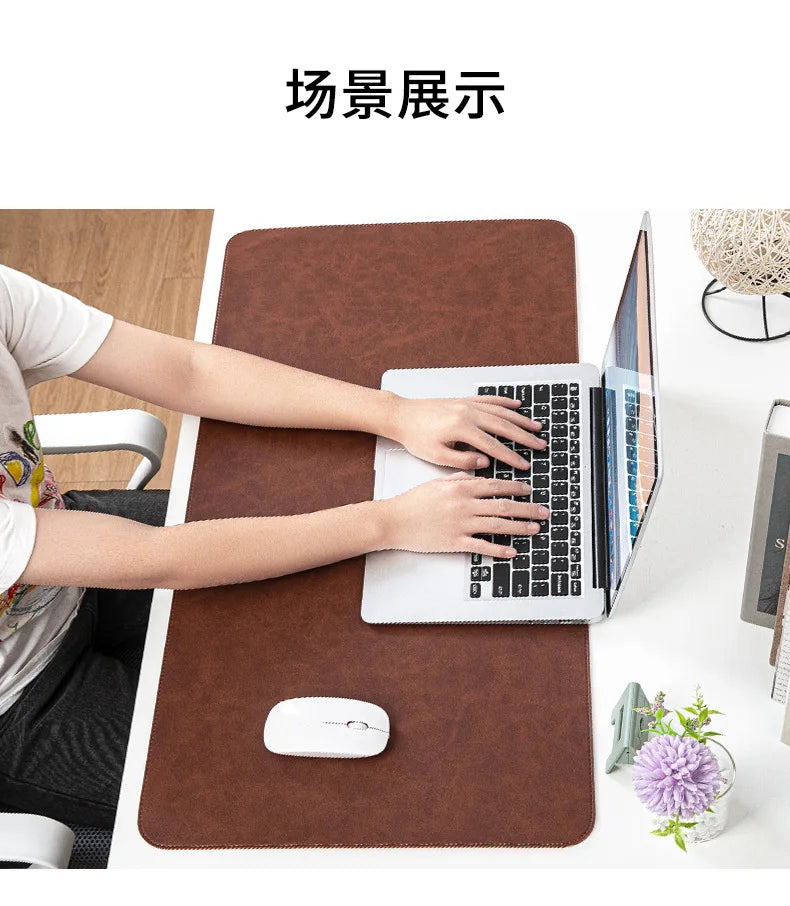 Large Waterproof Desk Pad - PU Leather Desk Mat for Laptop & Keyboard