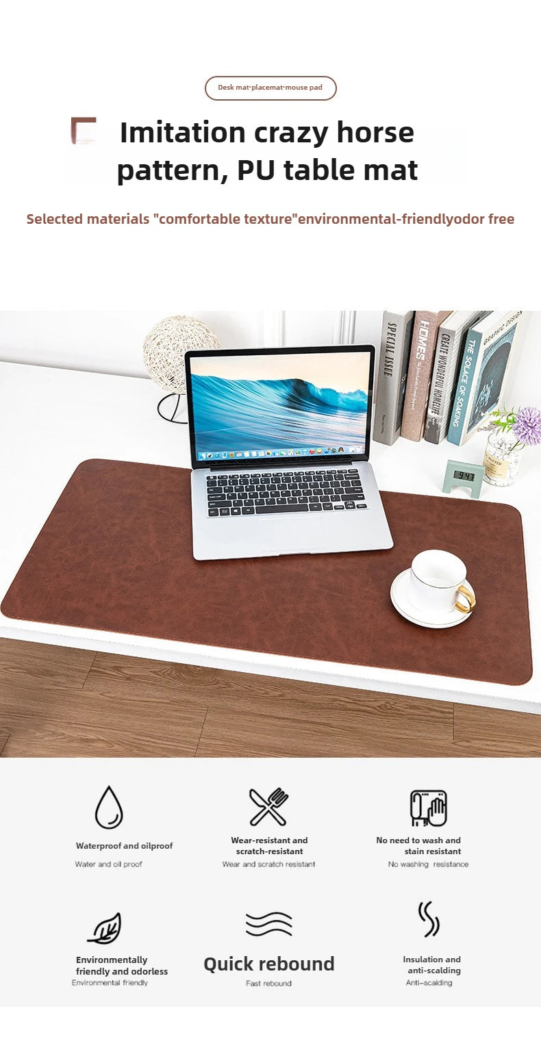 Large Waterproof Desk Pad - PU Leather Desk Mat for Laptop & Keyboard