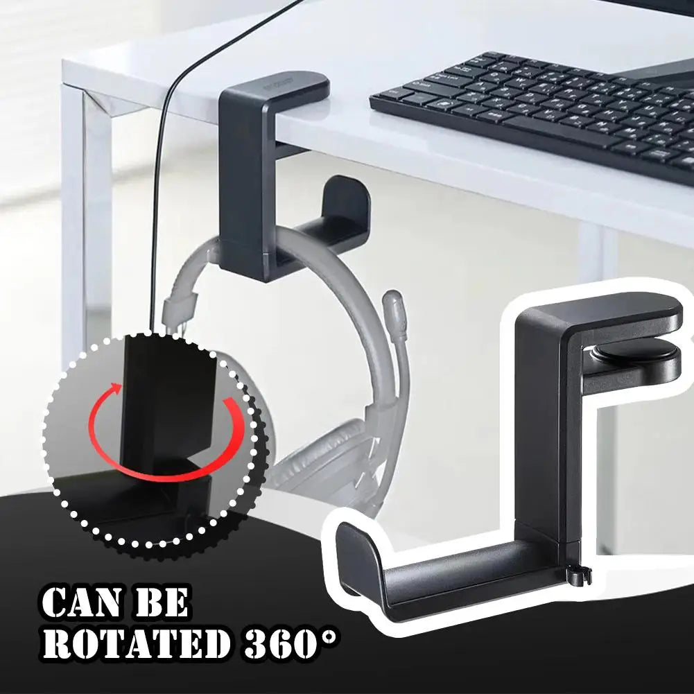 Gaming Headphone Stand with 360������ Rotating Arm - Desk Mount Headset Holder