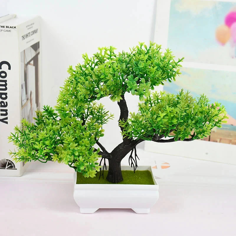 Artificial Bonsai Plant - Small Potted Tree for Home, Office & Hotel Decor