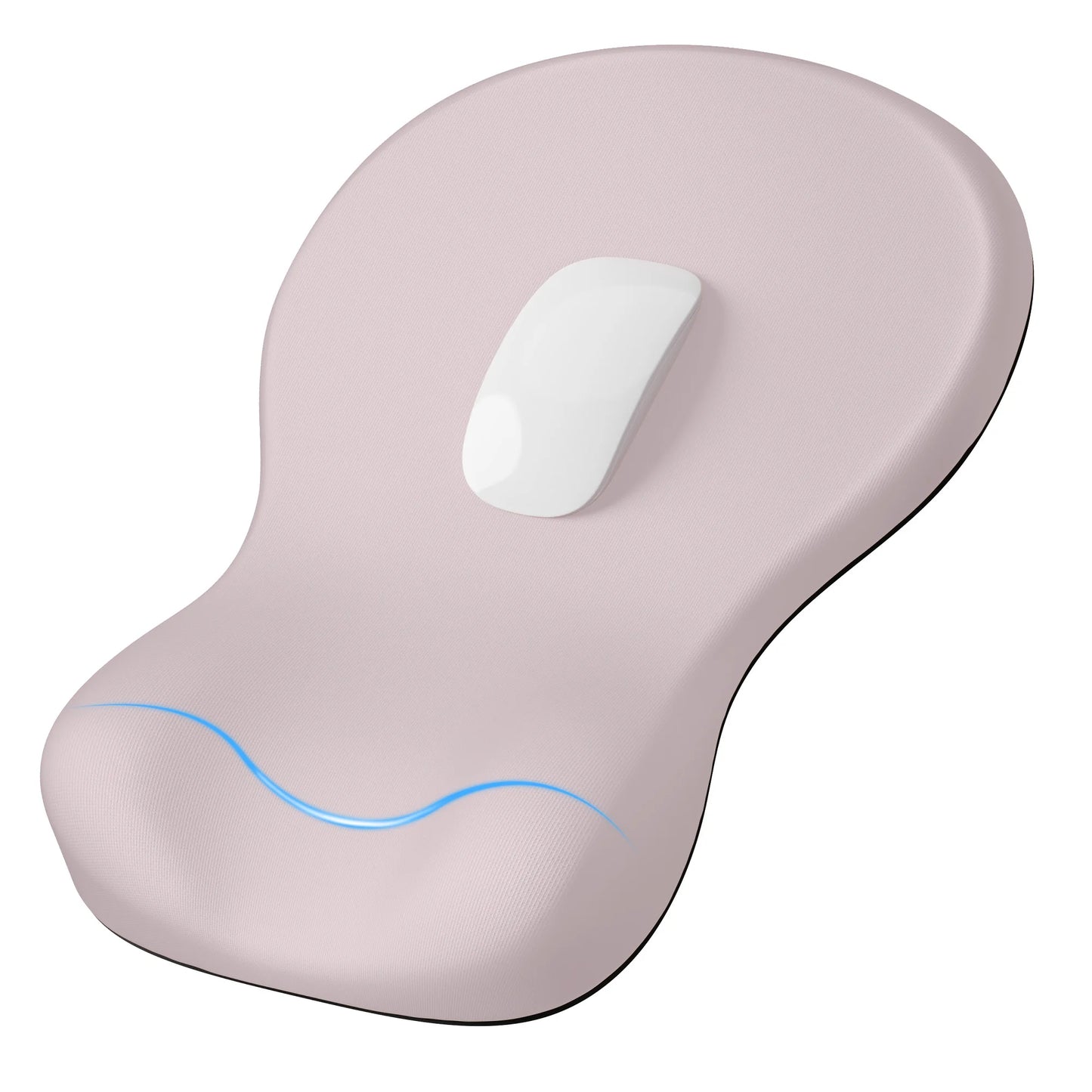 Black Ergonomic Mouse Pad with Memory Foam Wrist Rest - Office & Home