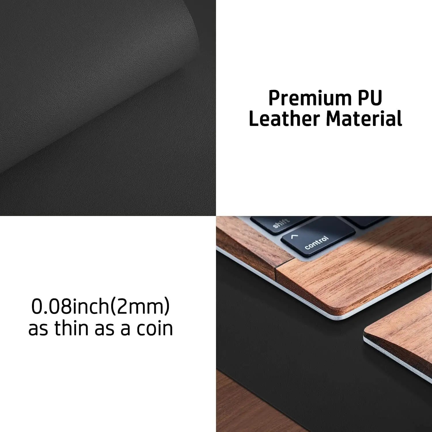 Large PU Leather Desk Mat - Waterproof Mouse Pad for Office & Gaming