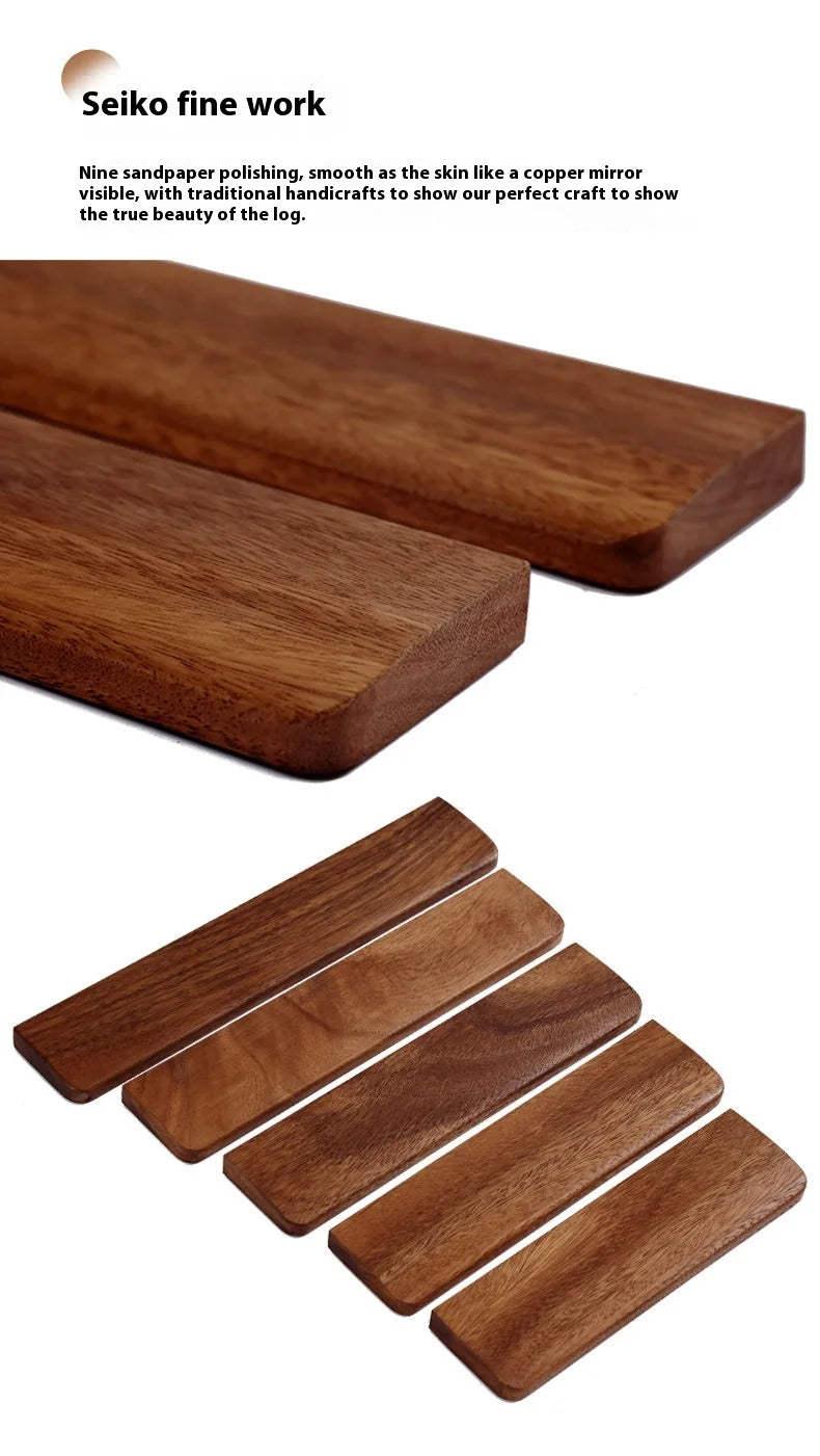 Walnut Wood Keyboard Wrist Rest - Ergonomic Palm Pad for Mechanical Keyboards
