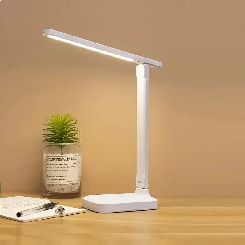 LED Desk Lamp - Foldable Touch Dimmable Reading Light with USB Charging