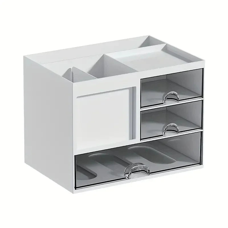 Desktop Drawer Organizer with Pen Holder - Multi-Compartment Office Storage