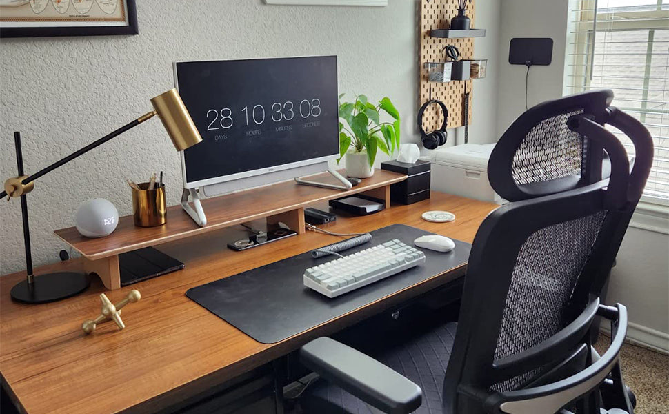 Large PU Leather Desk Mat - Waterproof Mouse Pad for Office & Gaming